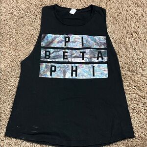 Pi Beta Phi sorority black tank top, size small